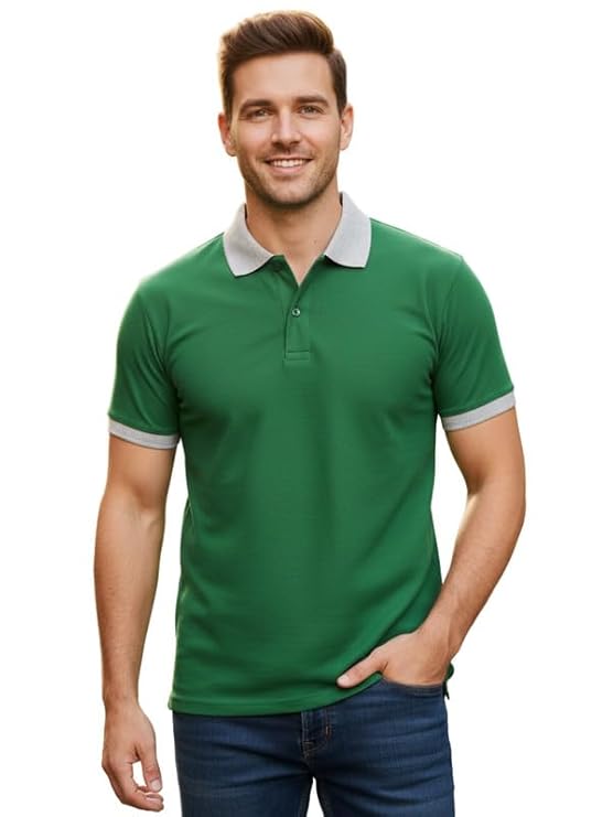 Men's Regular Fit Polo T-Shirt Half Sleeve with Contrast Collar & Pocket | Comfortable and Stylish, Perfect for Men & Boys