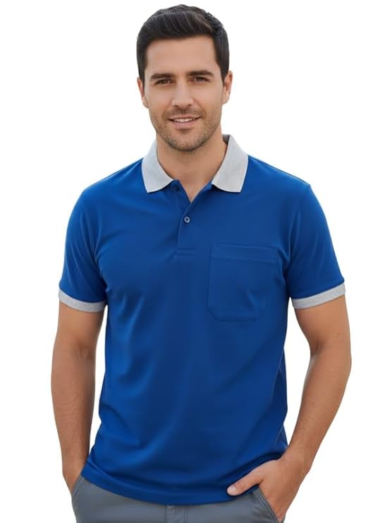 Men's Regular Fit Polo T-Shirt Half Sleeve with Contrast Collar & Pocket | Comfortable and Stylish, Perfect for Men & Boys