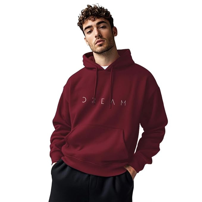 NOBERO Printed Hoodies for Man | 280 GSM Rich Cotton Fleece Hooded Full Sleeve Sweatshirt for Man | Stylish Casual Wear Winter Hoodies for Men