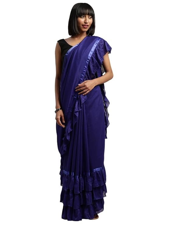 Pure Fancy Georgette Embroidery Saree Rich Pallu Design Lace Zari Work Trendy Occassion Wear, women sarees With Unstitched Blouse Piece Embroidery Work sarees latest