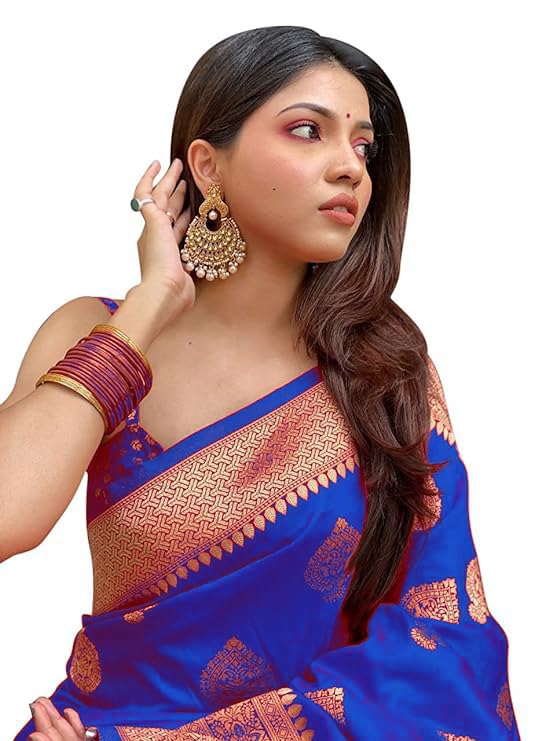 Women's Kanjivaram Art Silk Saree Soft Banarasi Style Sari With Blouse Piece For Wedding