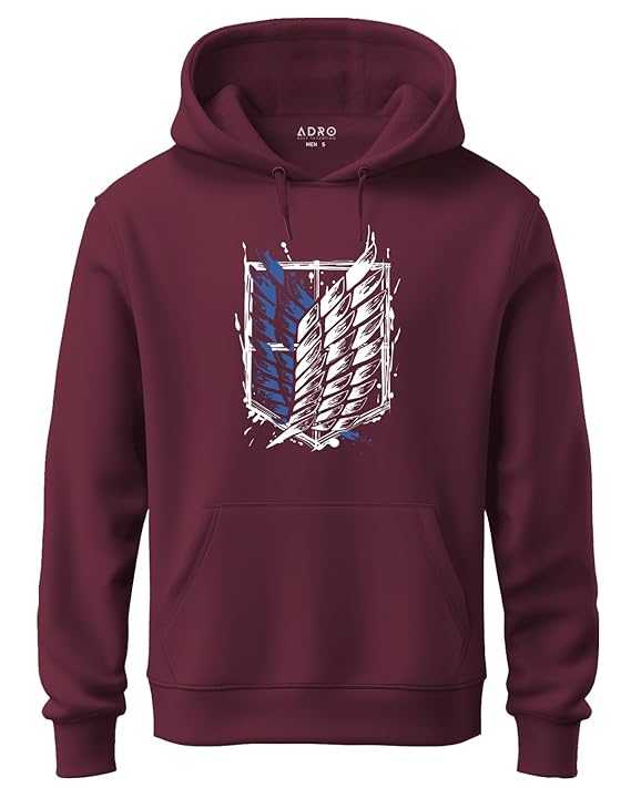 ADRO Men's Fleece Attack On Titan Hooded Printed Hoodies