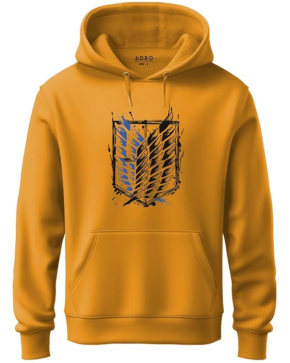 ADRO Men's Fleece Attack On Titan Hooded Printed Hoodies