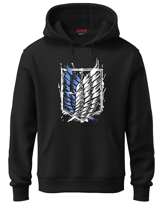 ADRO Men's Fleece Attack On Titan Hooded Printed Hoodies