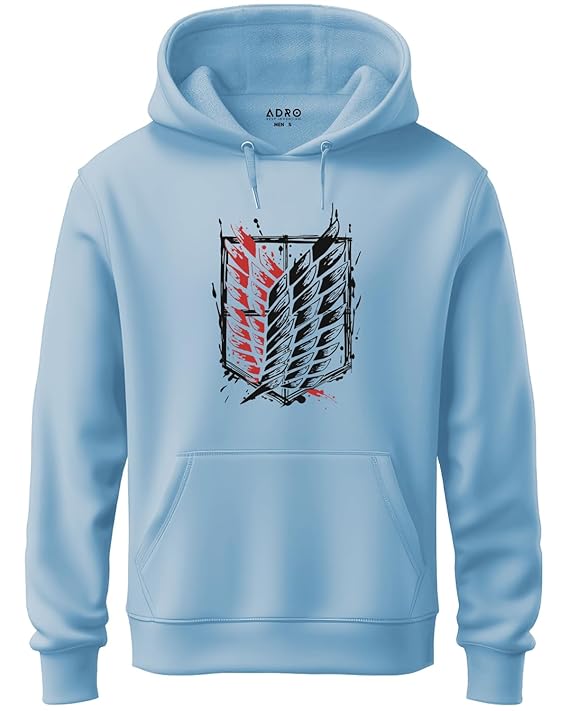 ADRO Men's Fleece Attack On Titan Hooded Printed Hoodies