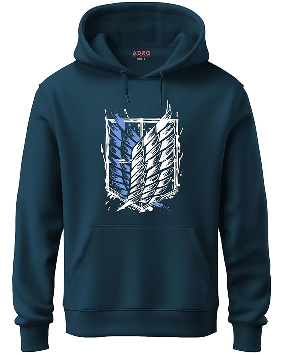 ADRO Men's Fleece Attack On Titan Hooded Printed Hoodies