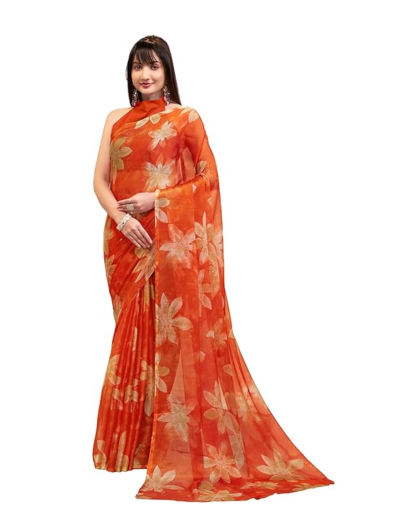 Garden Vareli Floral Print Nara Chiffon Saree