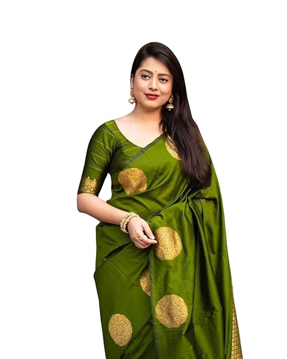 Women's Kanjivaram Art Silk Saree Soft Banarasi Style Sari With Blouse Piece For Wedding