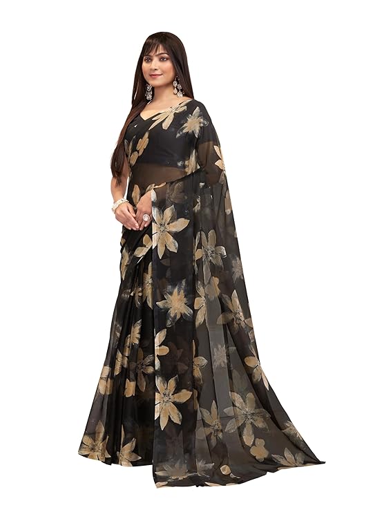 Garden Vareli Floral Print Nara Chiffon Saree