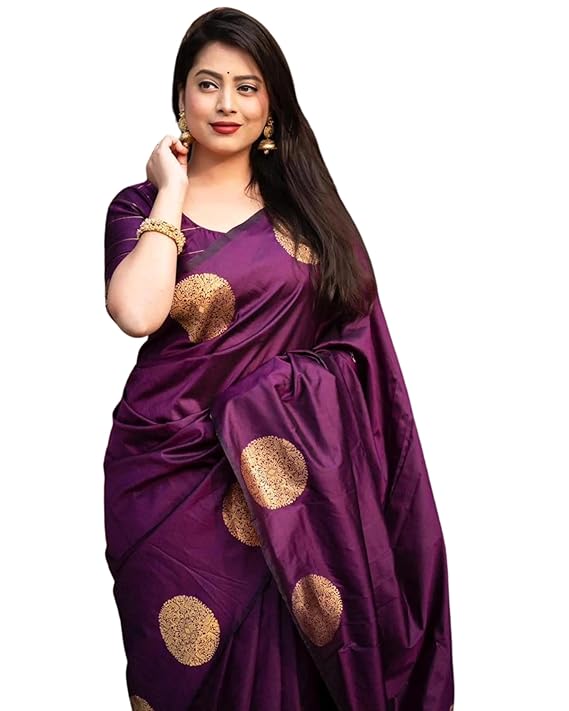 Women's Kanjivaram Art Silk Saree Soft Banarasi Style Sari With Blouse Piece For Wedding