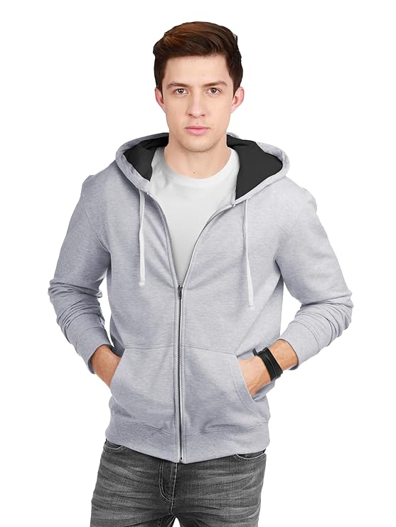 Men's Cotton Hooded Sweatshirt with Zip