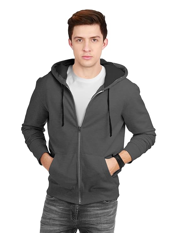Men's Cotton Hooded Sweatshirt with Zip