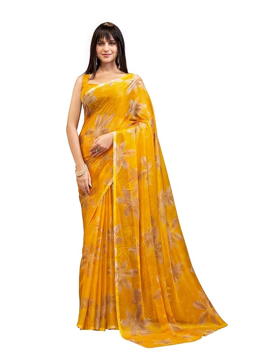 Garden Vareli Floral Print Nara Chiffon Saree