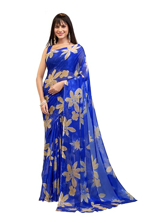 Garden Vareli Floral Print Nara Chiffon Saree