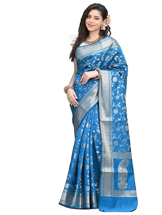Women's Banarasi Saree Pure Kanjivaram Silk Saree Soft new ladies 2023 Design Wear Pattu Sarees Latest Party Sari collections With Blouse Piece for Wedding sadi