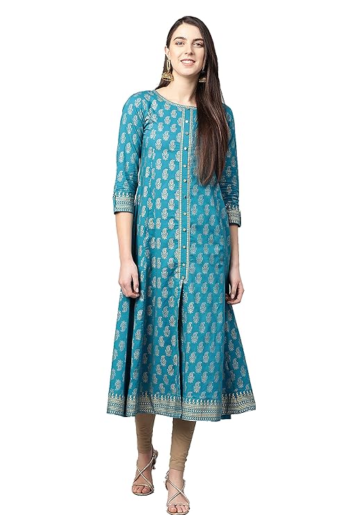 Yash Gallery Women's Cotton Relaxed Fit Anarkali Kurta