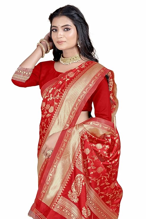 Women's Banarasi Saree Pure Kanjivaram Silk Saree Soft new ladies 2023 Design Wear Pattu Sarees Latest Party Sari collections With Blouse Piece for Wedding sadi