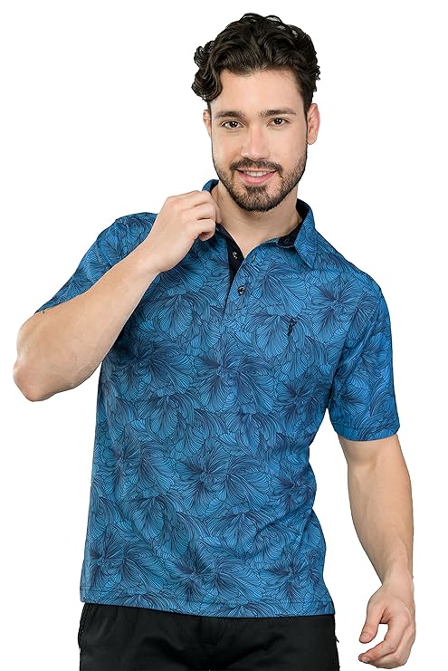 Men's Premium Printed Polo T-Shirt | Wrinkle Free | Quick Dry | Breathable | Stretchable | Regular Fit