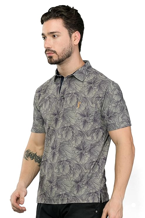 Men's Premium Printed Polo T-Shirt | Wrinkle Free | Quick Dry | Breathable | Stretchable | Regular Fit