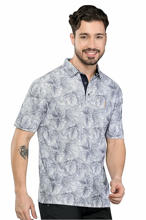 Men's Premium Printed Polo T-Shirt | Wrinkle Free | Quick Dry | Breathable | Stretchable | Regular Fit