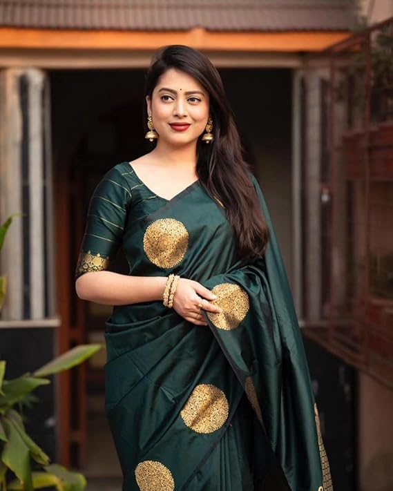 Women's Kanjivaram Art Silk Saree Soft Banarasi Style Sari With Blouse Piece For Wedding