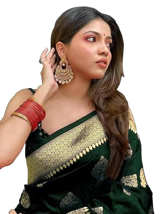 Women's Kanjivaram Art Silk Saree Soft Banarasi Style Sari With Blouse Piece For Wedding