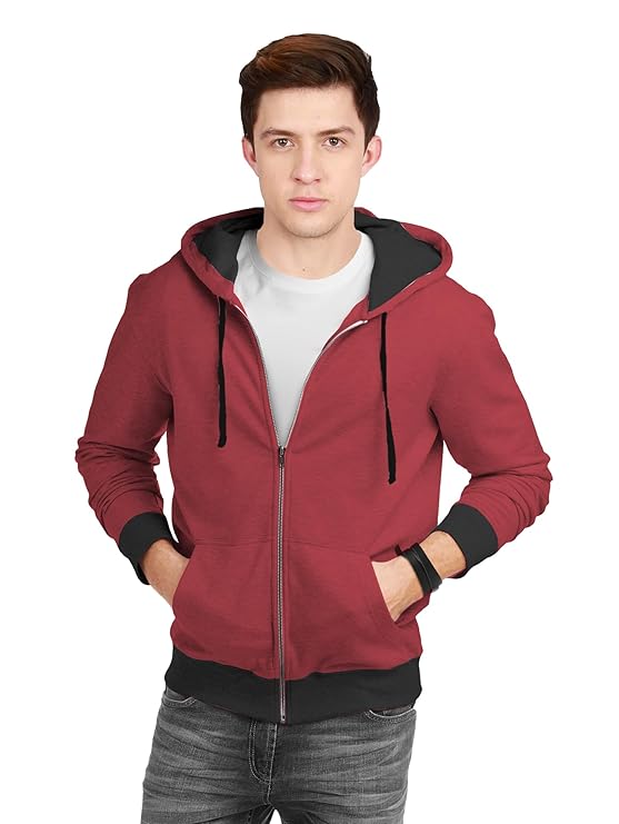 Men's Cotton Hooded Sweatshirt with Zip