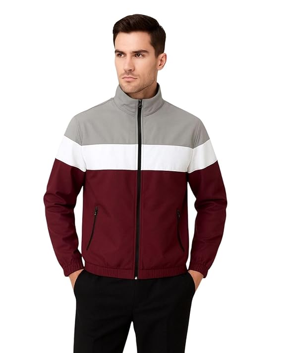 Men’s Lightweight Windcheater Zipper Jacket – Gym, Rider Winter Jacket for Men – Thin Wind Sheeter Zip-up Sports Jacket for Man