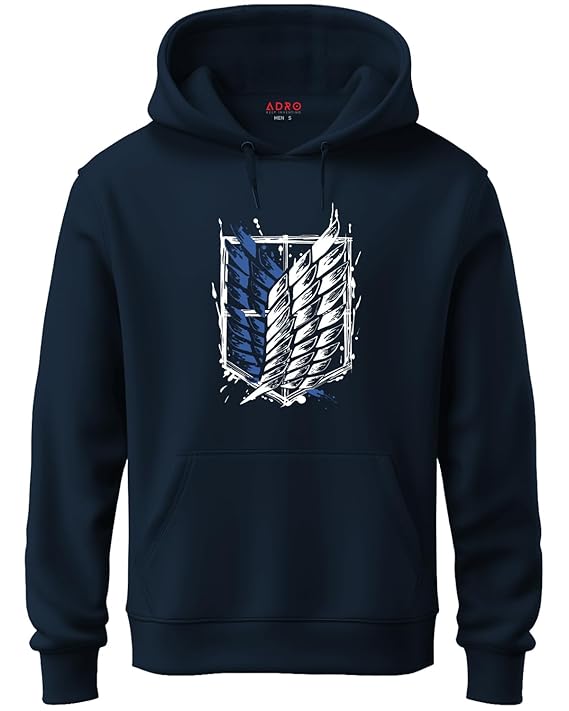 ADRO Men's Fleece Attack On Titan Hooded Printed Hoodies