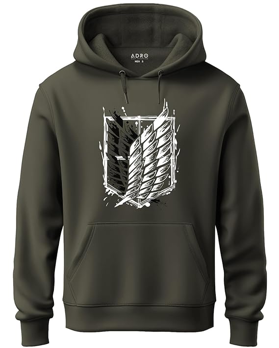 ADRO Men's Fleece Attack On Titan Hooded Printed Hoodies