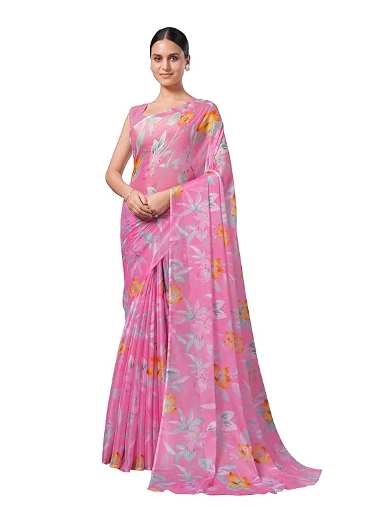 Floral Print Nara Chiffon Saree