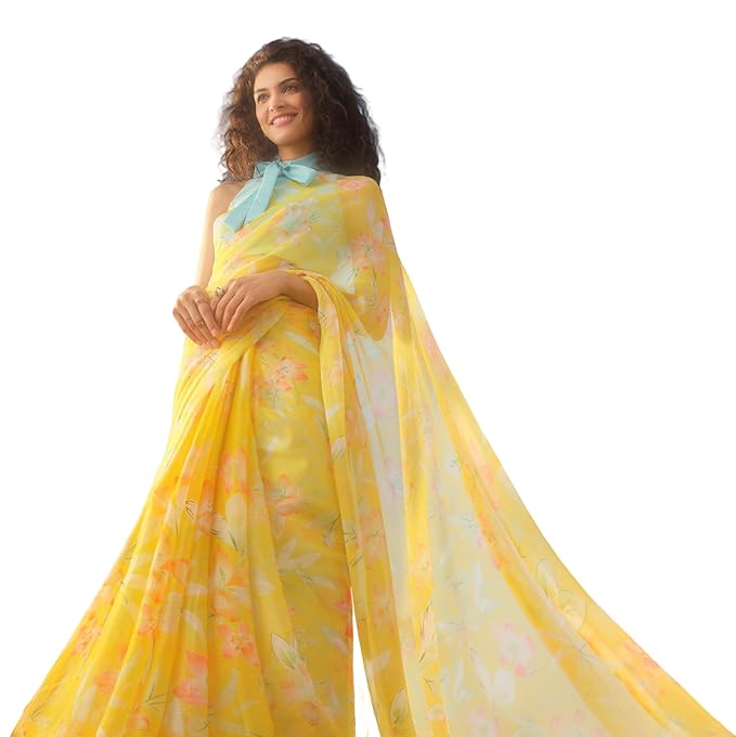 Floral Print Nara Chiffon Saree
